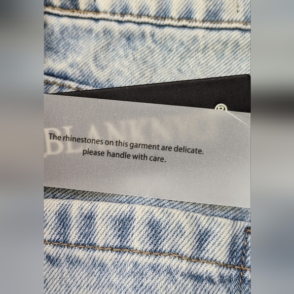 BLANK NYC Glam Paparazzi Embellished Jeans, Wide Leg, Button Fly, NWT! W24 - Picture 6 of 8